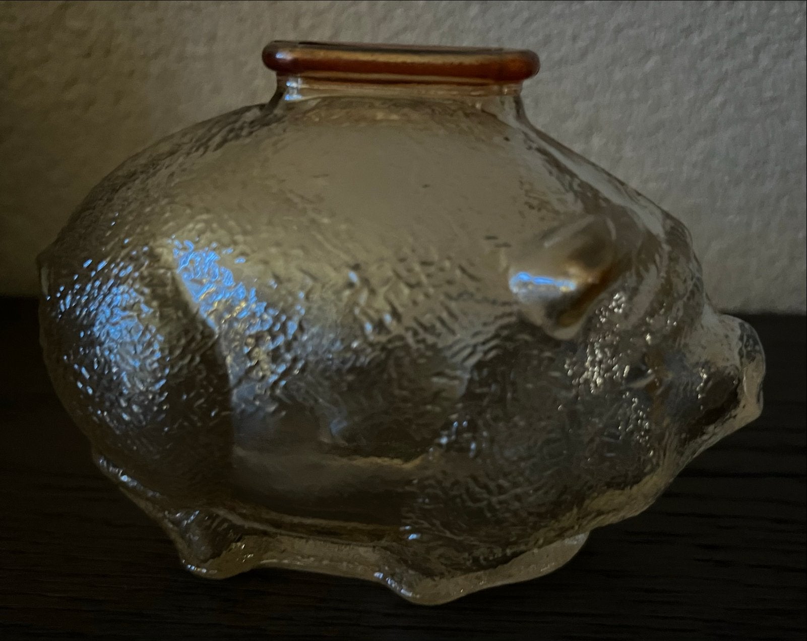 Glazen spaarvarken - Vintage spaarpot, Ophalen of Verzenden, Gebruikt, Overige materialen, Dier