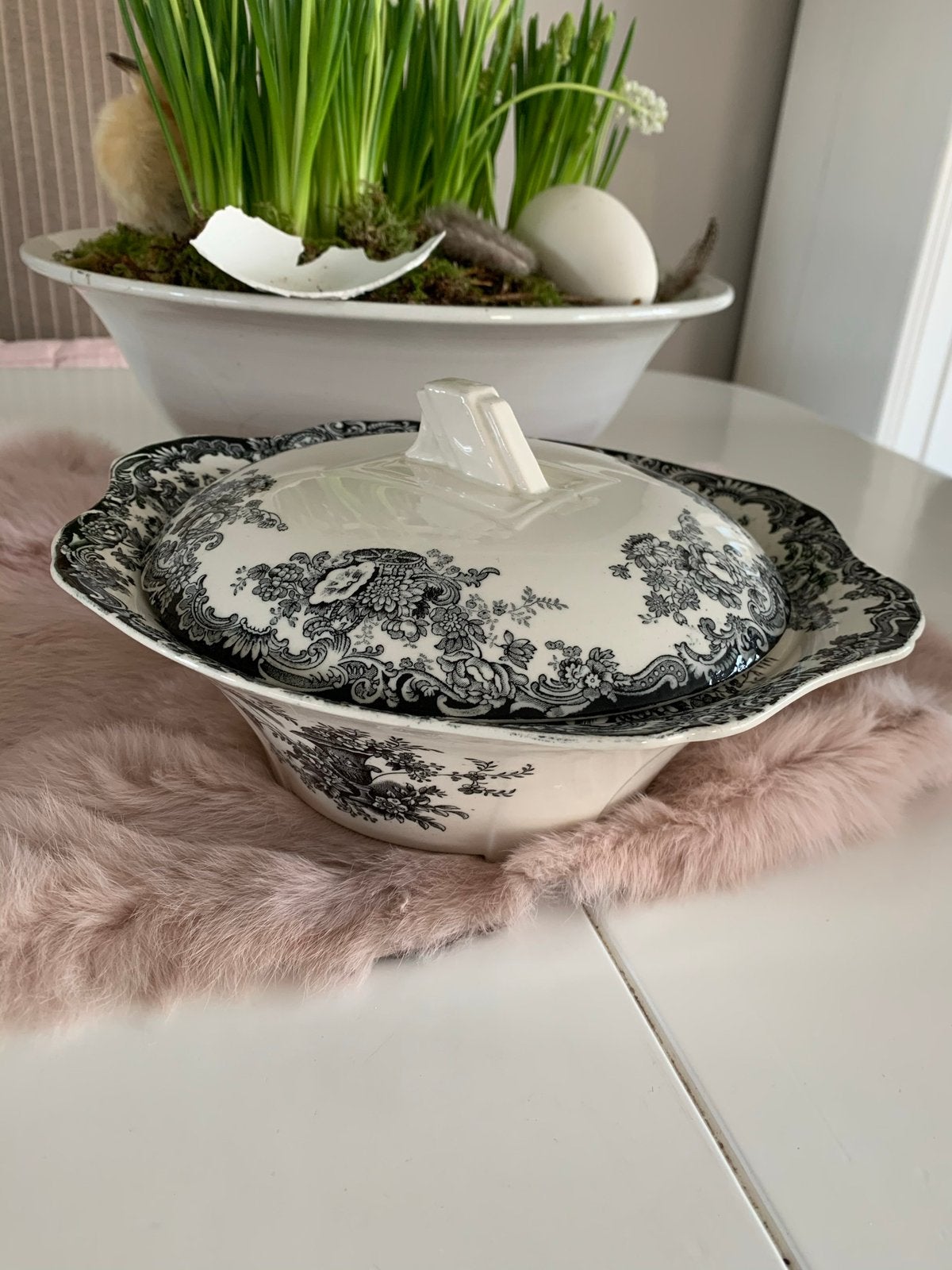 Wilkinson Toile de jouy terribe creme met zwart 1890, Antiek en Kunst, Ophalen