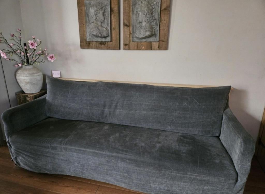 Hoffz landelijke bank - antraciet grijs, Huis en Inrichting, Ophalen, Gebruikt, Minder dan 75 cm, Rechte bank
