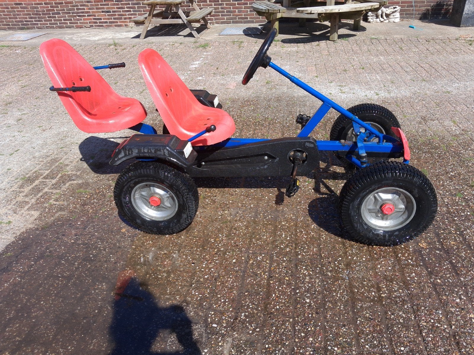 Mammmoet skelter met duozit, Kinderen en Baby's, Speelgoed | Buiten | Skelters, Ophalen, Gebruikt, Overige merken, Duozit
