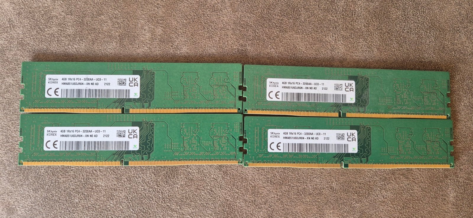 DDR4 RAM Geheugenmodules - Diverse Merken, 4GB, 3200AA, Computers en Software, RAM geheugen, Gebruikt, Desktop, 4 GB, DDR4, Ophalen of Verzenden