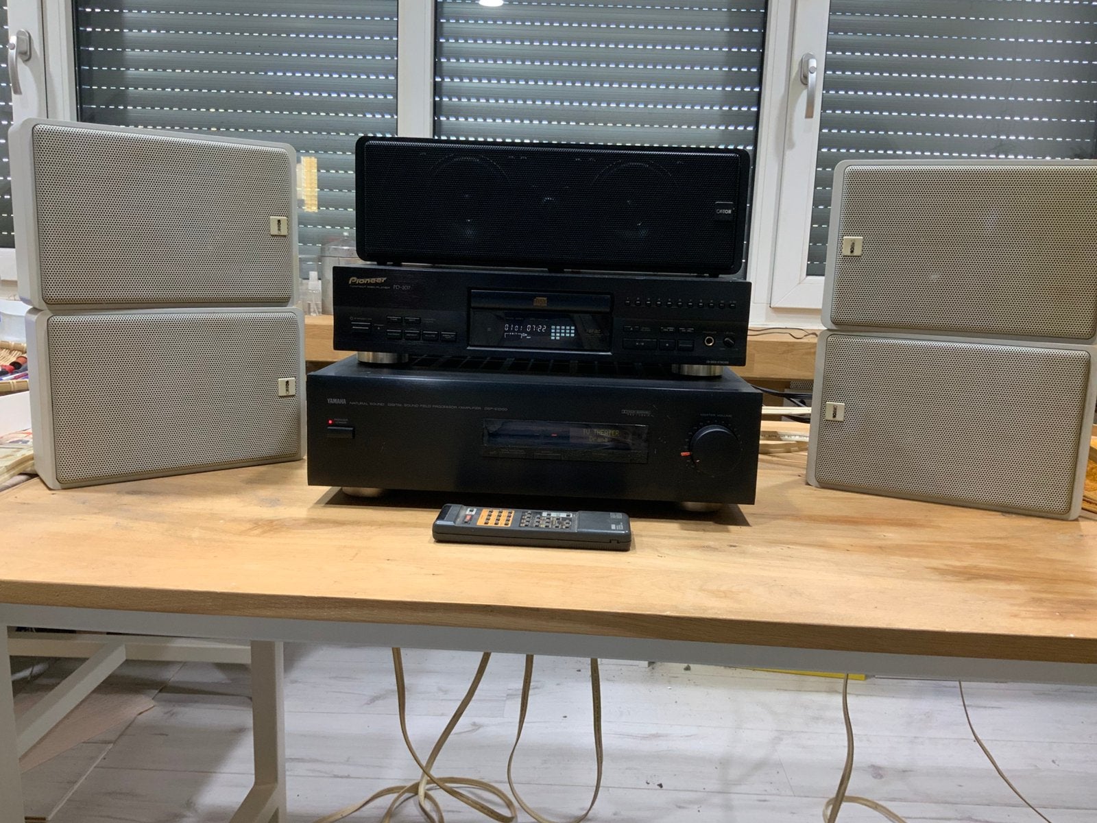 Yamaha DSP-E1000 Versterker met afstandsbediening + speakers, Ophalen, Gebruikt, Yamaha, 120 watt of meer