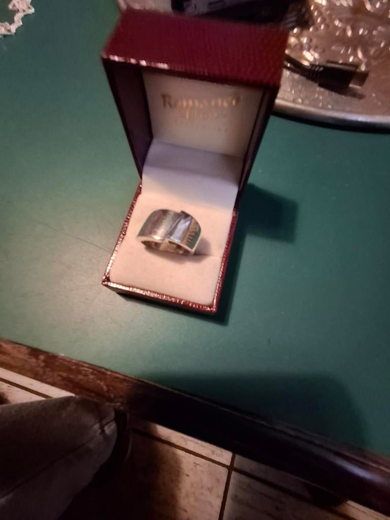 Zilveren ring ringmaat 18mm, Antiek en Kunst, Ophalen of Verzenden