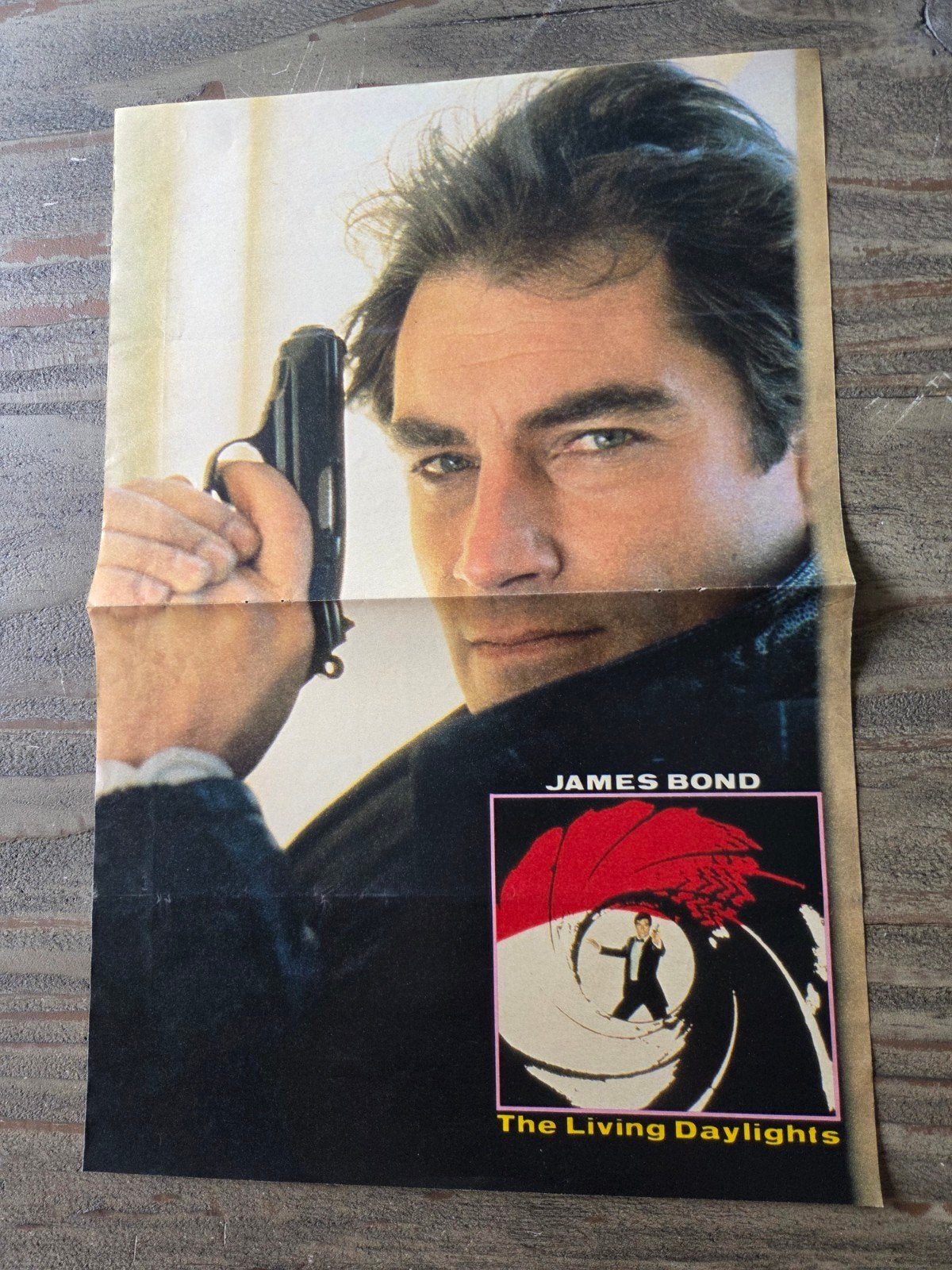 Vintage James Bond 'The Living Daylights' poster, Ophalen of Verzenden, Zo goed als nieuw, A1 t/m A3, Film en Tv