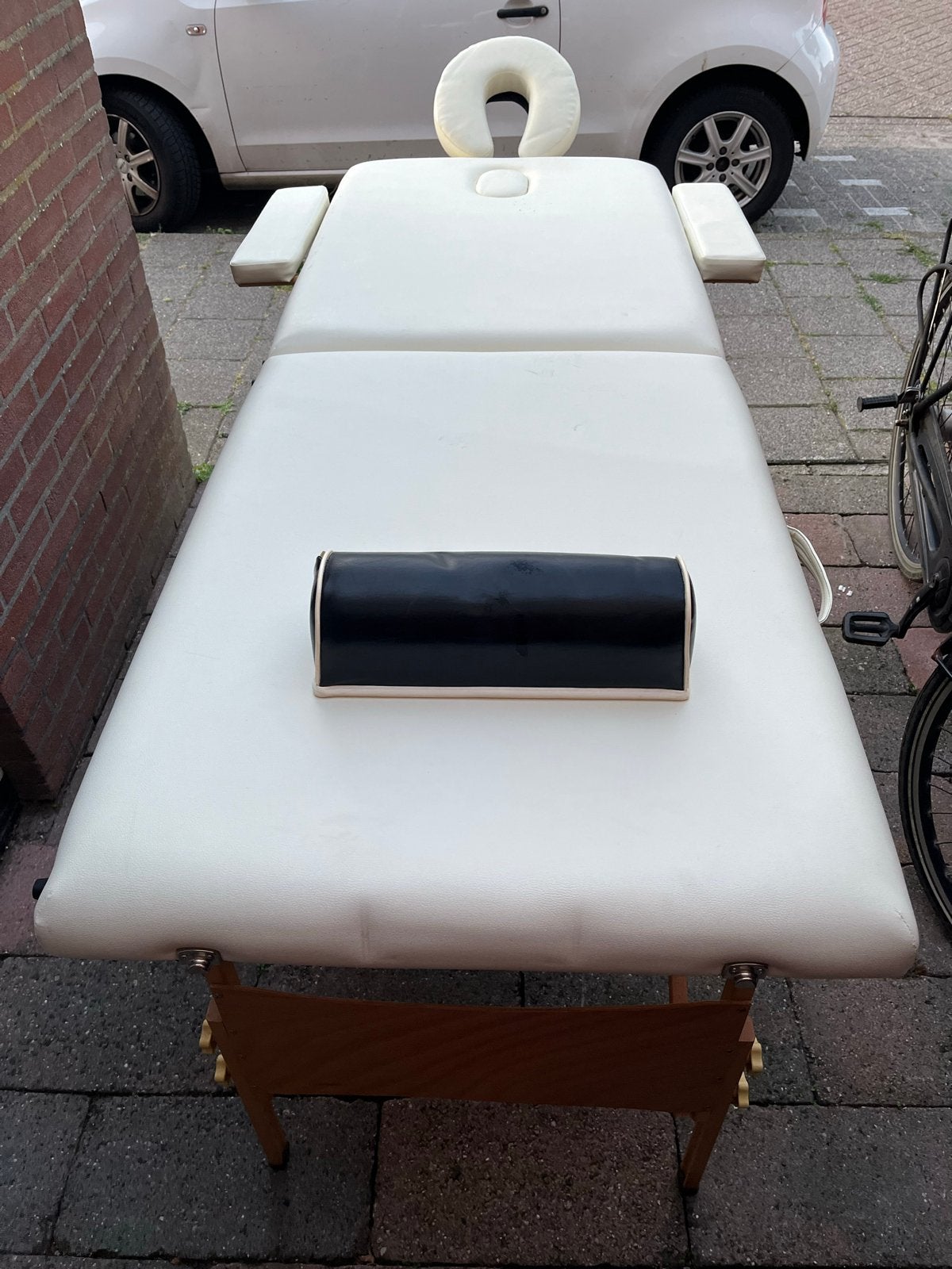 Inklapbare massagetafel met hoofdsteun en armsteunen, Sport en Fitness, Massageproducten, Ophalen, Gebruikt, Massagetafel