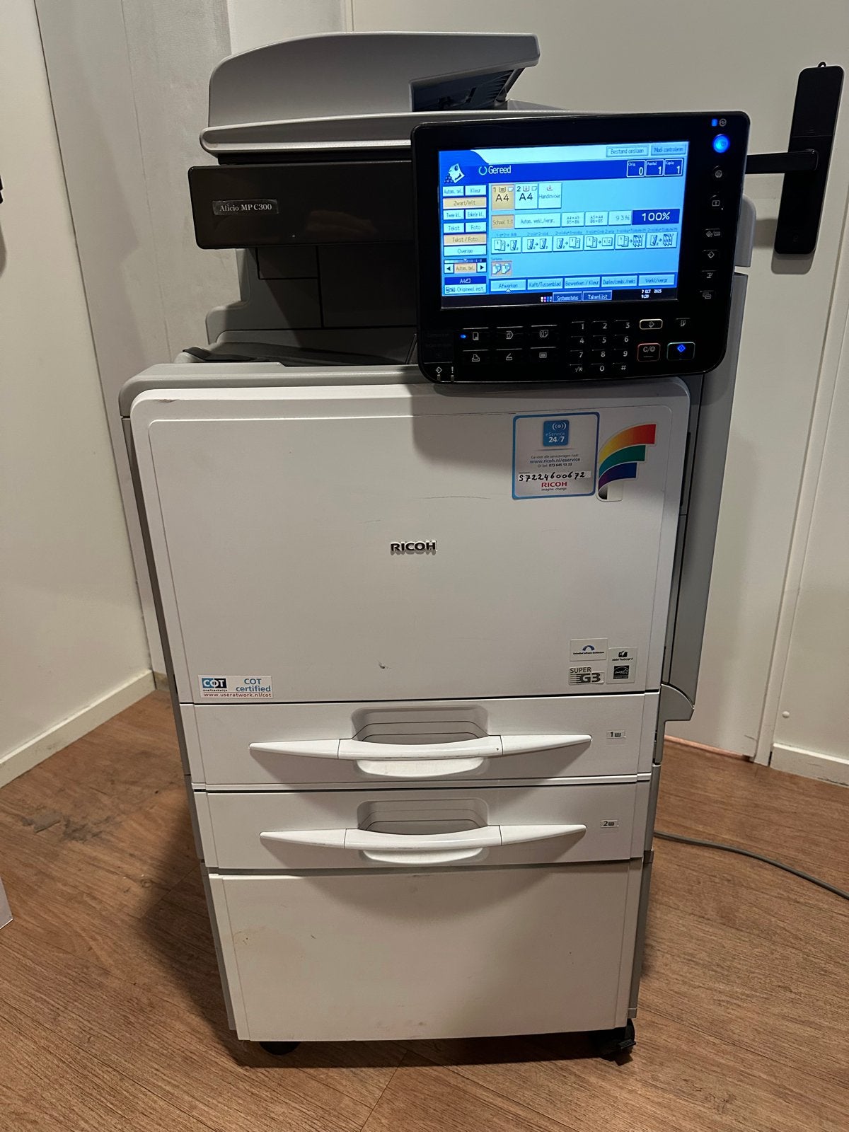 Ricoh Aficio MP C300 Professionele Kleurenprinter/Kopieerapp, Computers en Software, Ophalen, Gebruikt, All-in-one, Kleur printen