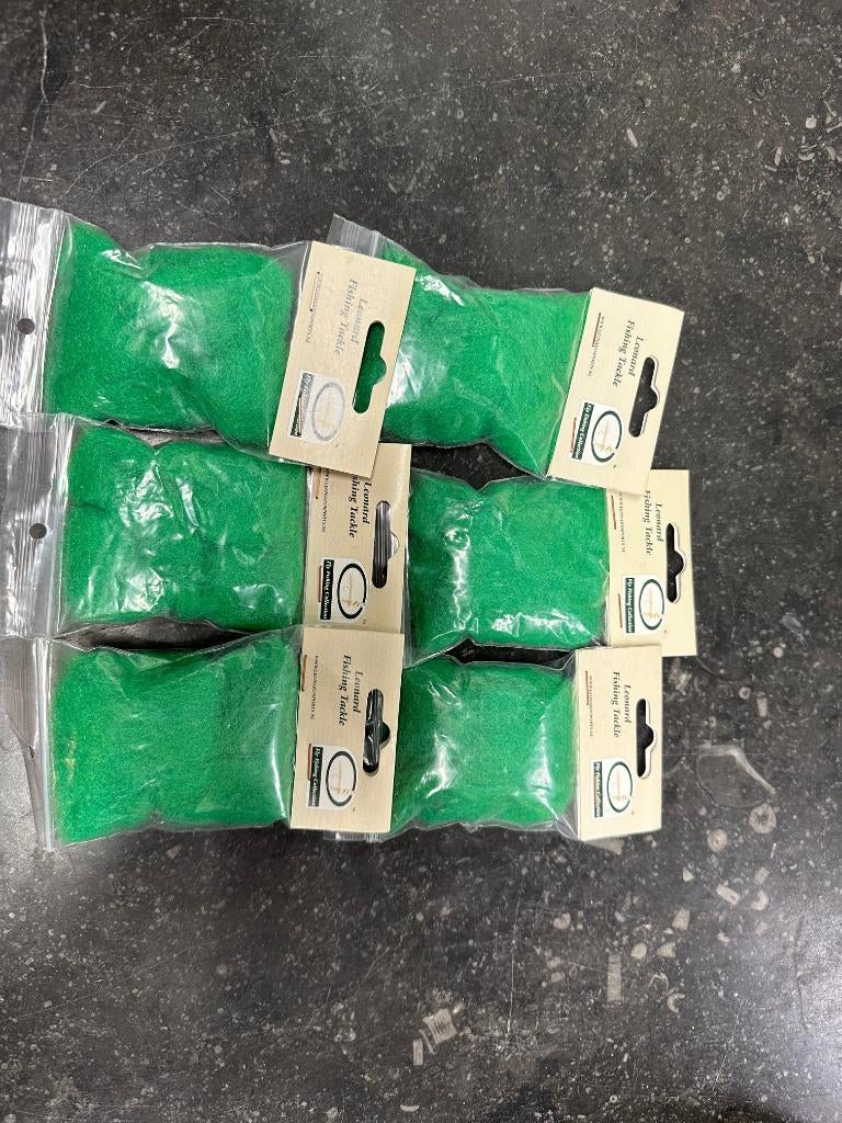Vliegvissen Antron dubbing groen 6 zakjes, Watersport en Boten, Hengelsport | Vliegvissen, Overige typen, Nieuw, Ophalen of Verzenden