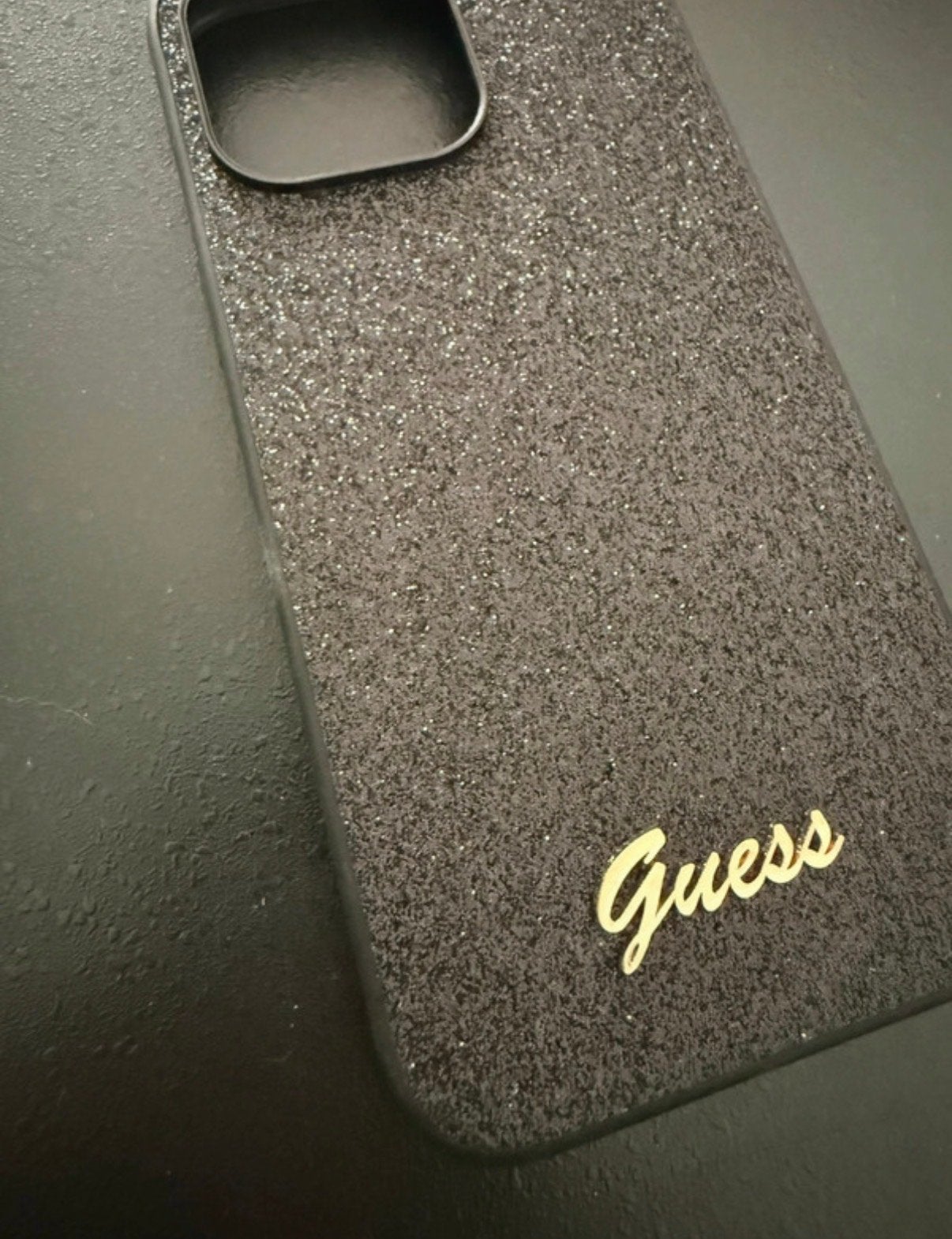 Guess hoesje voor iPhone 16 Pro Max - Zwart met glitter, Kunststof, IPhone 16 Pro Max, Zwart, Nieuw