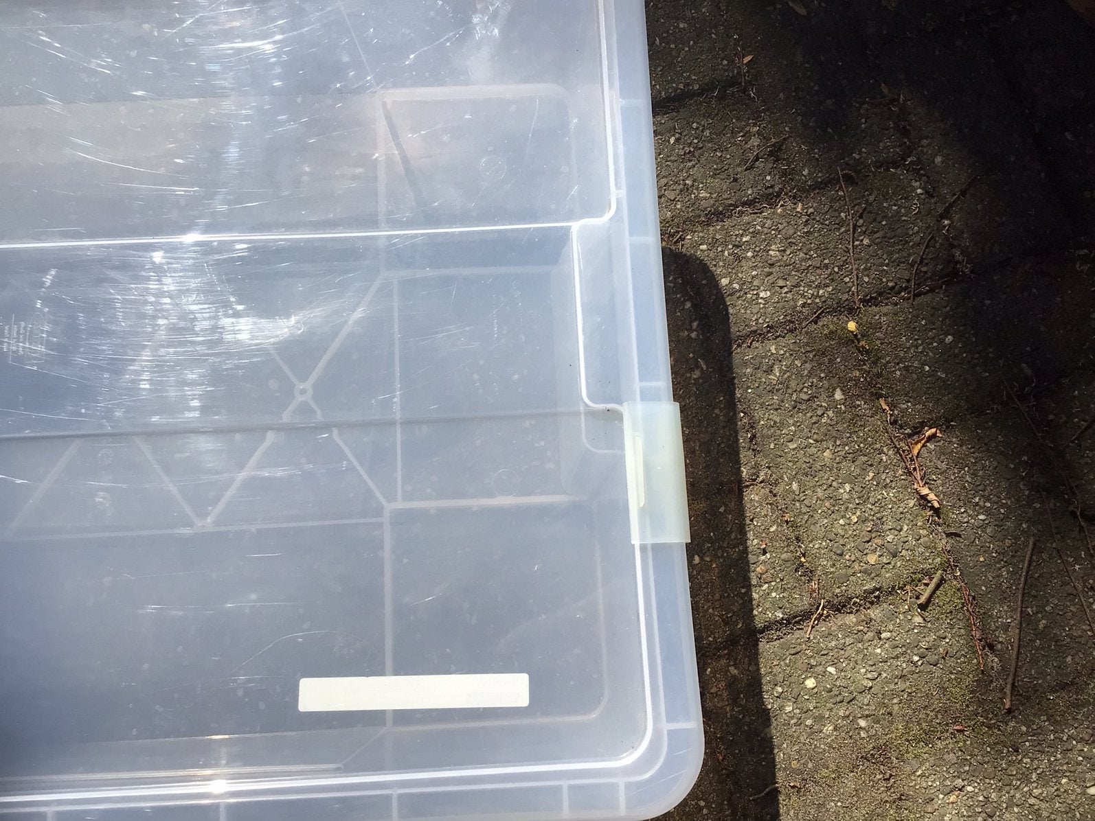 1x opbergbox kunstof B56- L77-H18 met deksel, Ophalen, Gebruikt