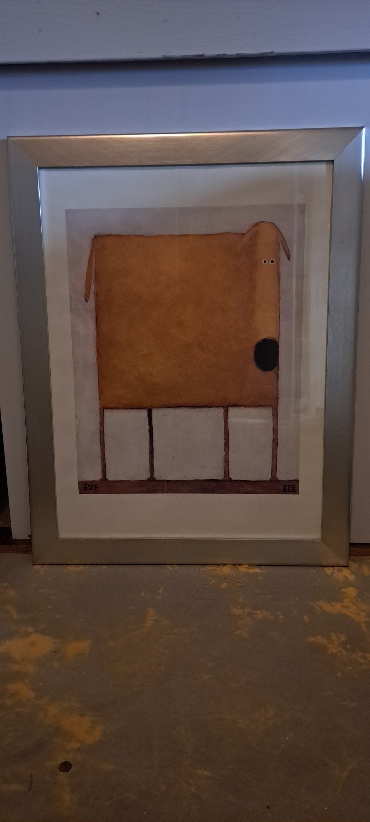 Vrolijk Schilderij Hond 70x90cm - Modern Kunstwerk, Ophalen of Verzenden