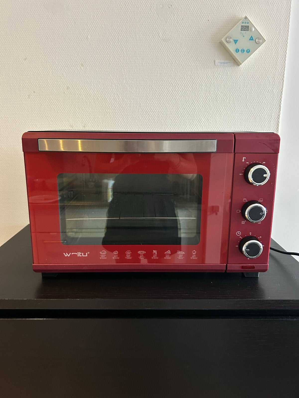 W-Ritu Mini-oven Rood - Compact en Stijlvol, Minder dan 45 cm, Overige merken, Ophalen of Verzenden, Zo goed als nieuw