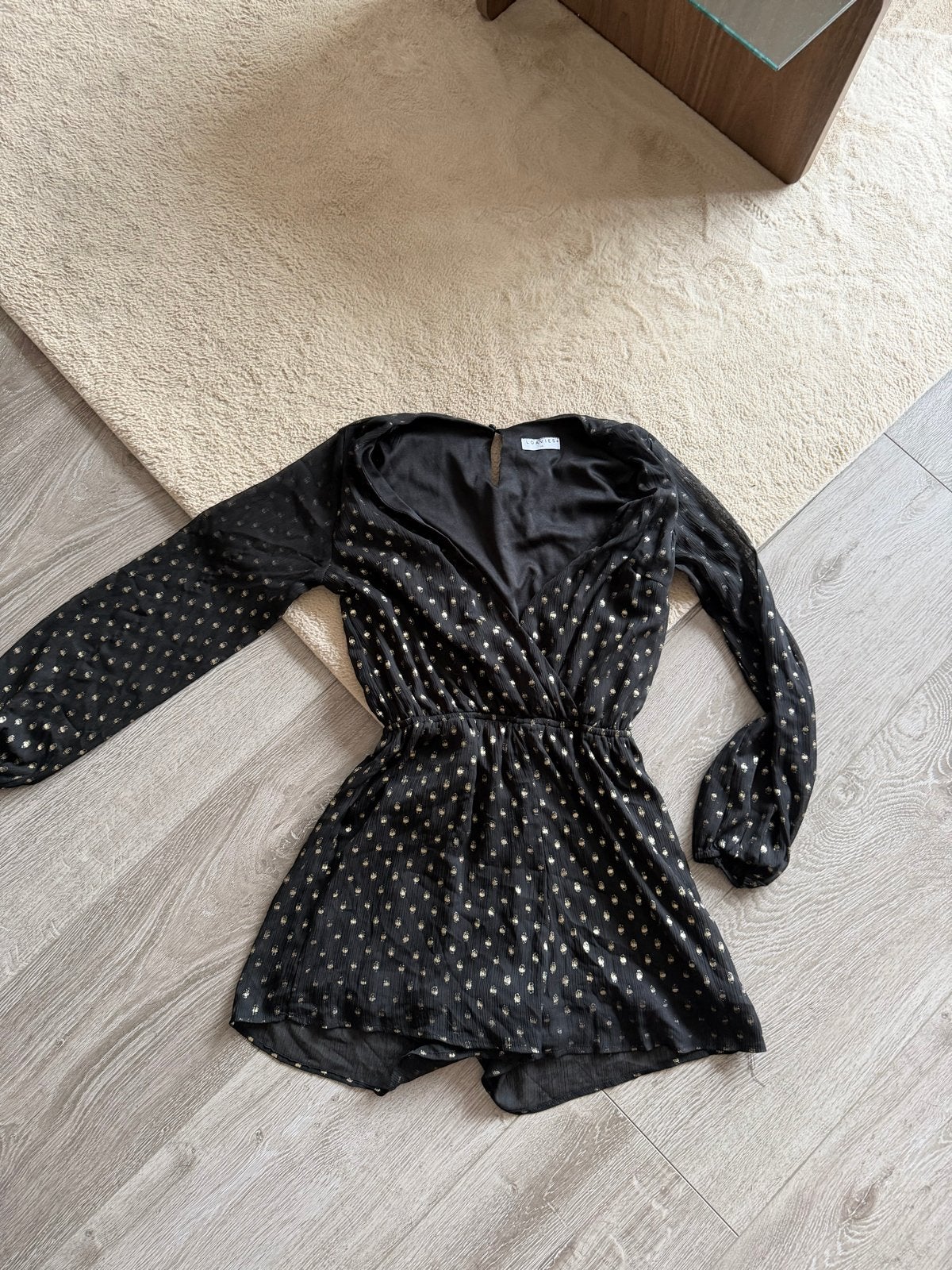 Loavies Playsuit Zwart met Goud XS Gedragen, Verzenden, Gedragen, Maat 34 (XS) of kleiner, Zwart