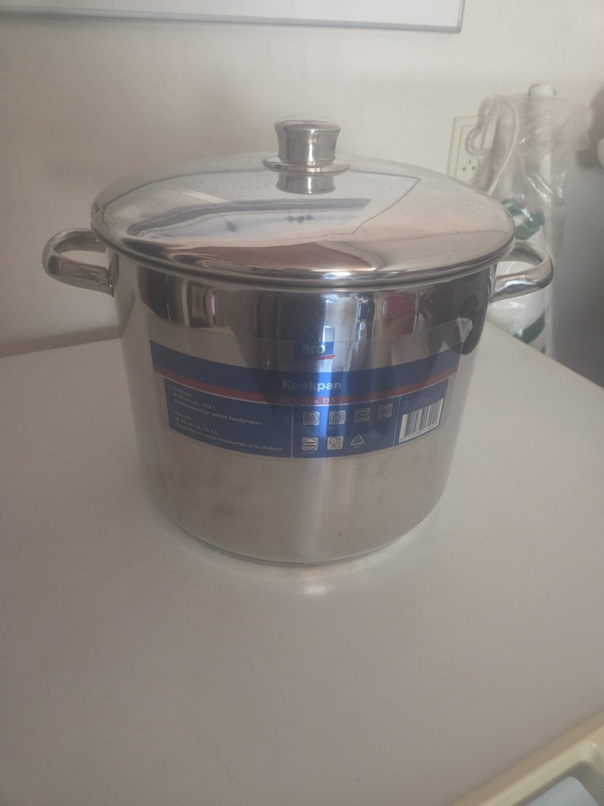 Roestvrijstalen Kookpan met Deksel - 10.5L, Met deksel, Nieuw, Ophalen of Verzenden, Rvs