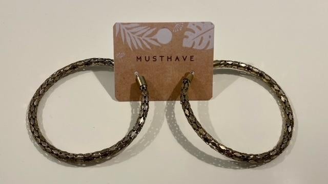 Goudkleurige ringvormige oorbellen, Overige materialen, Hangers, Nieuw, Ophalen of Verzenden