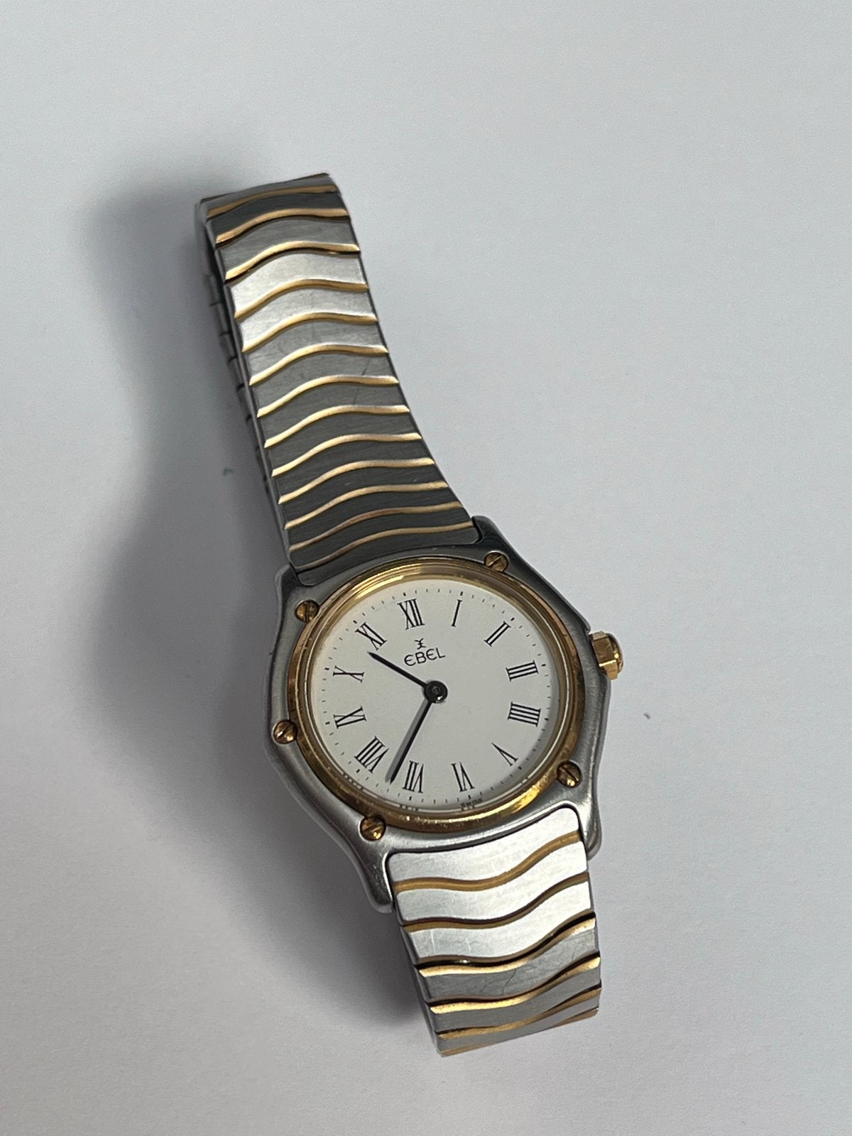 Ebel dameshorloge, staal en goud, Zwitsers uurwerk, Sieraden, Tassen en Uiterlijk, Gebruikt, Staal, Polshorloge, Ophalen