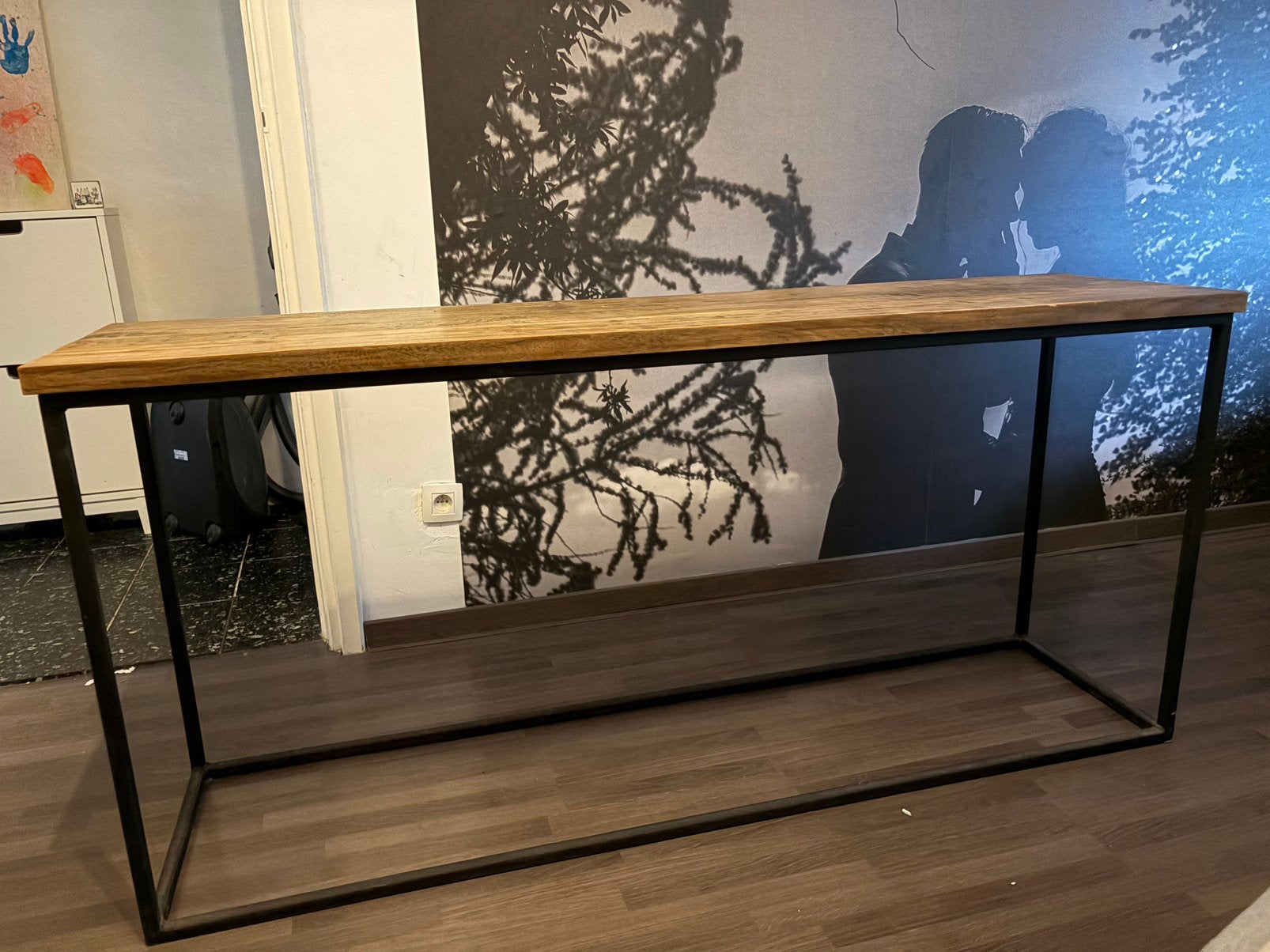 Mooie industriële side table, Huis en Inrichting, Zo goed als nieuw, 150 tot 200 cm, Industriël, Ophalen