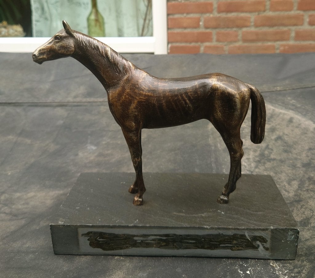 Bronzeen Paard , Art Deco , beeld? trophy?, Art deco, Ophalen of Verzenden, 20 - 50 cm, Beeld