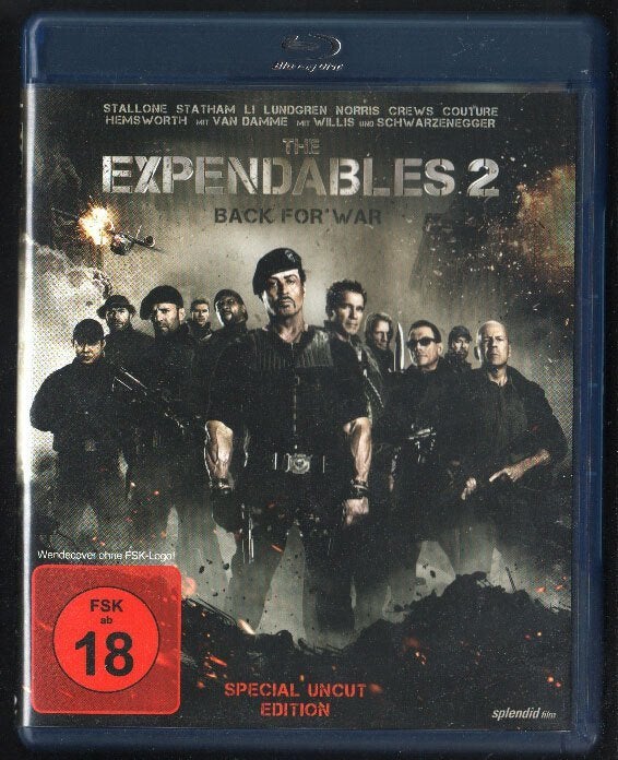 The Expendables 2 Back for War, KEERCOVER. Blu-ray., Vanaf 16 jaar, Film, Actie, Duits