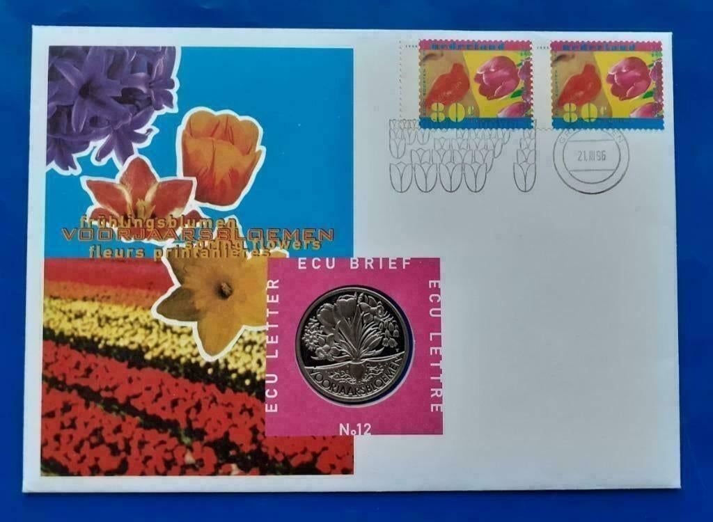 ECU brief 12 - "Voorjaarsbloemen" 1996, Postzegels en Munten, Verzenden, Overige materialen, Nederland
