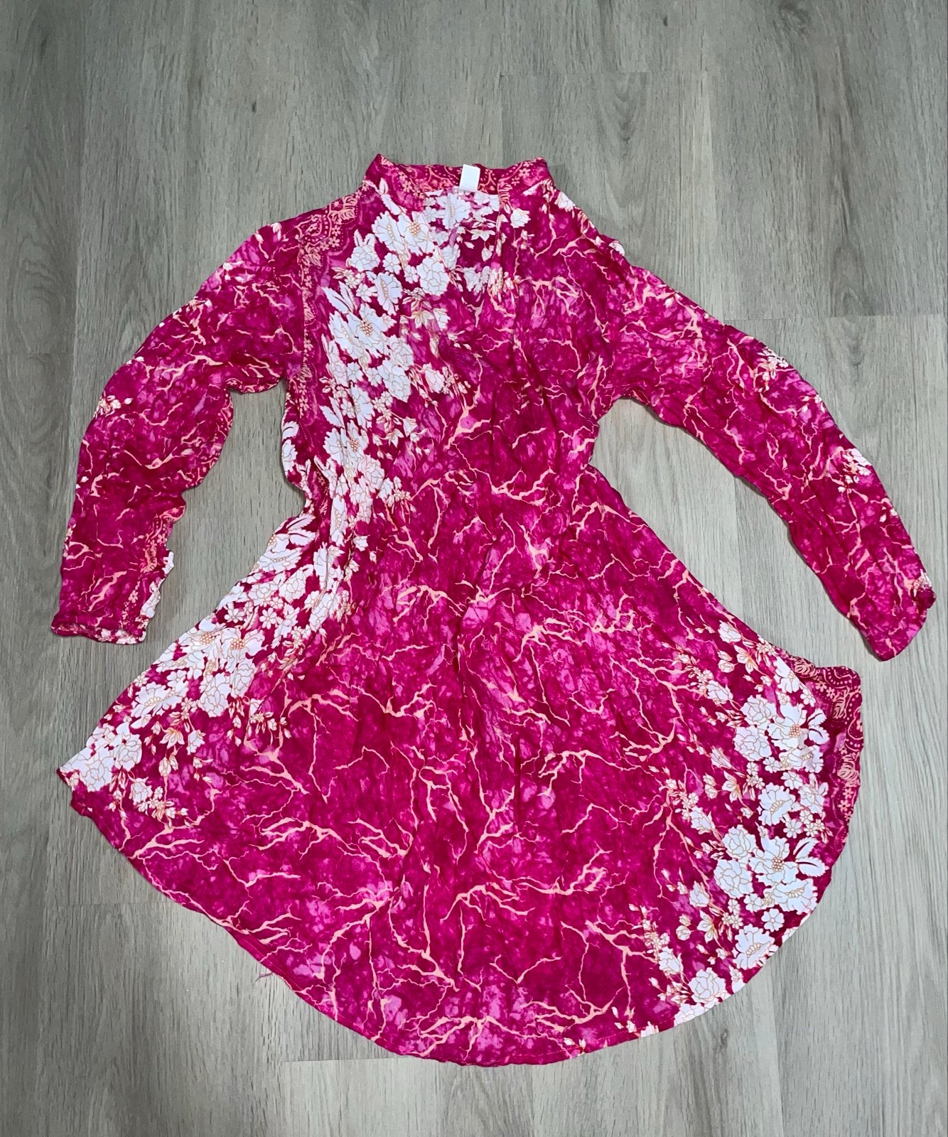 Roze fuchsia witte Ibiza Boho Jurk Katoen - One Size, Maat 46/48 (XL) of groter, Nieuw, Ophalen of Verzenden, Roze