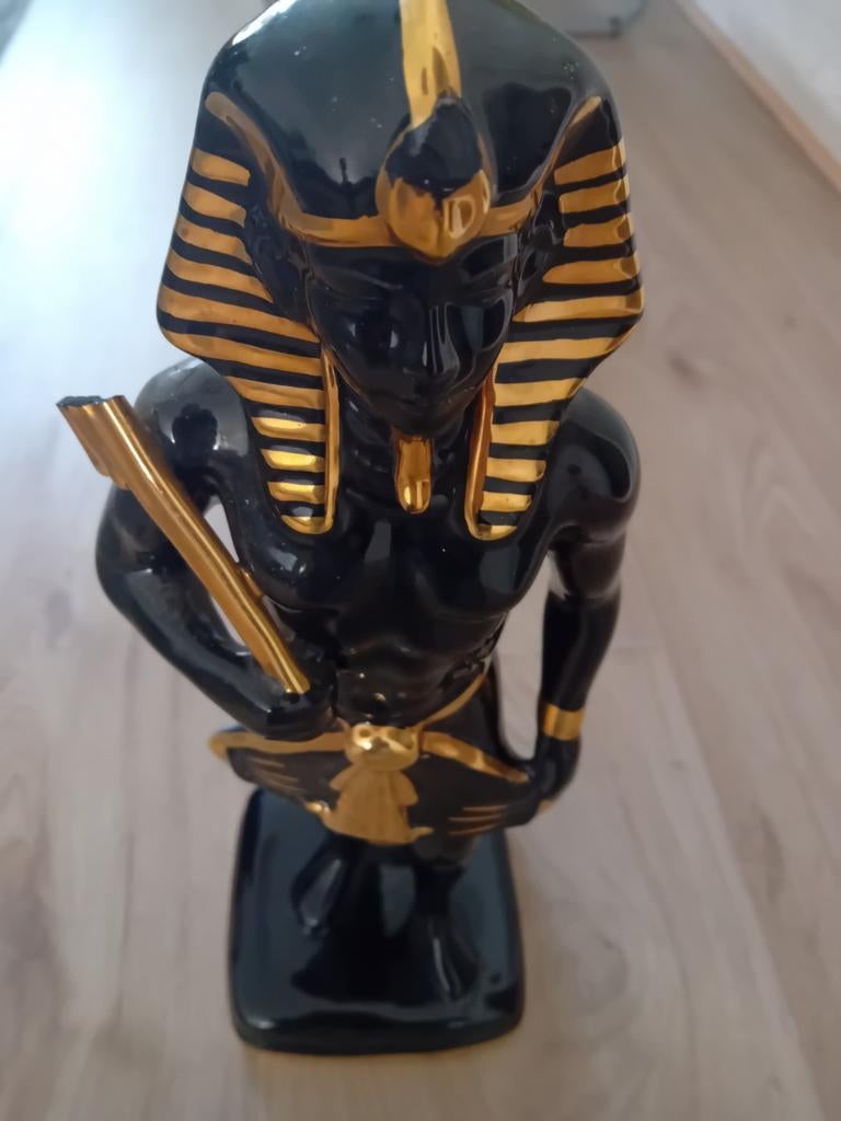 Egyptische Farao beeldje - Zwart met goud, Ophalen, Zo goed als nieuw, Mens