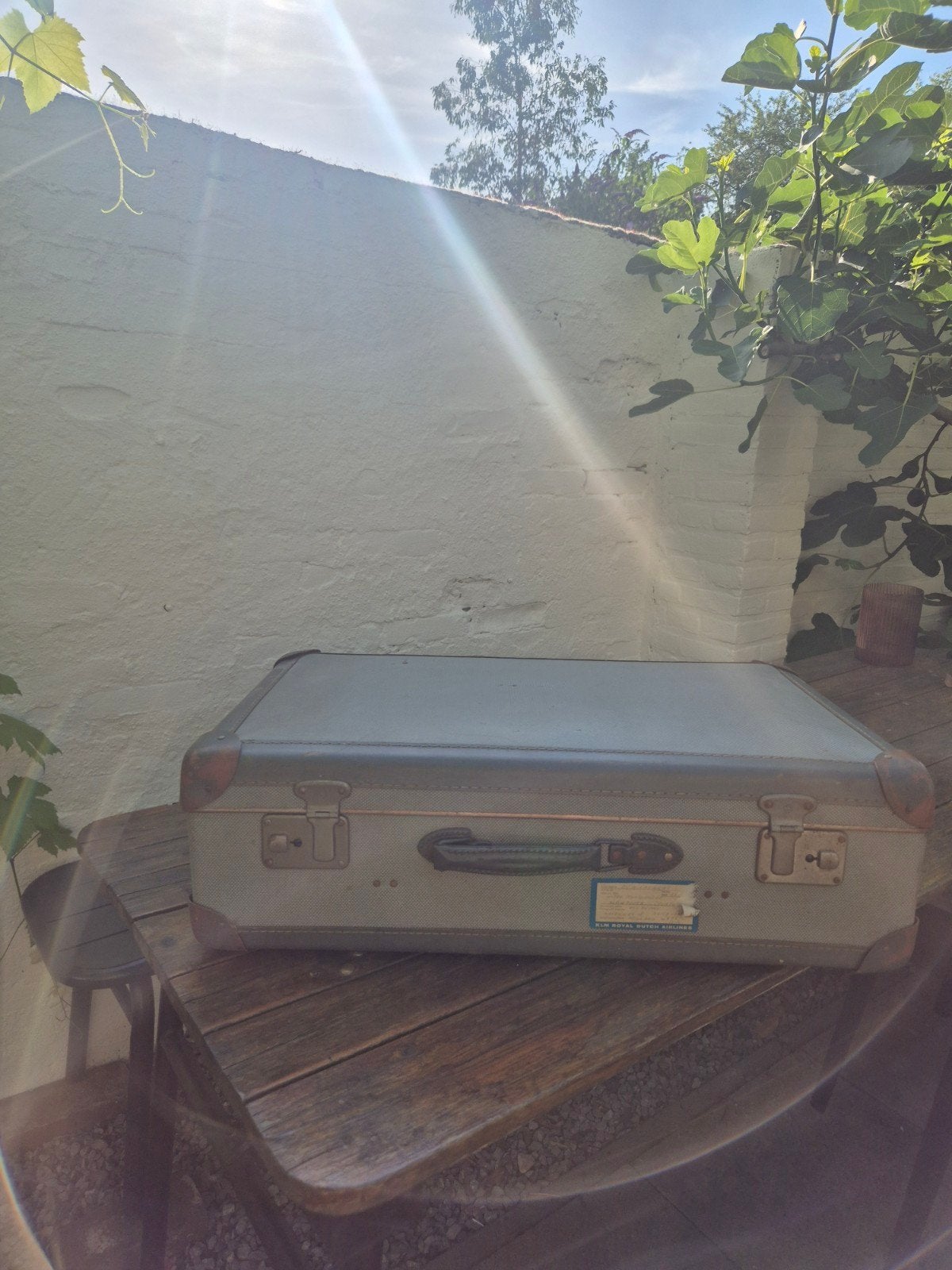 Vintage koffer KLM, Ophalen of Verzenden, Gebruikt, Overige materialen