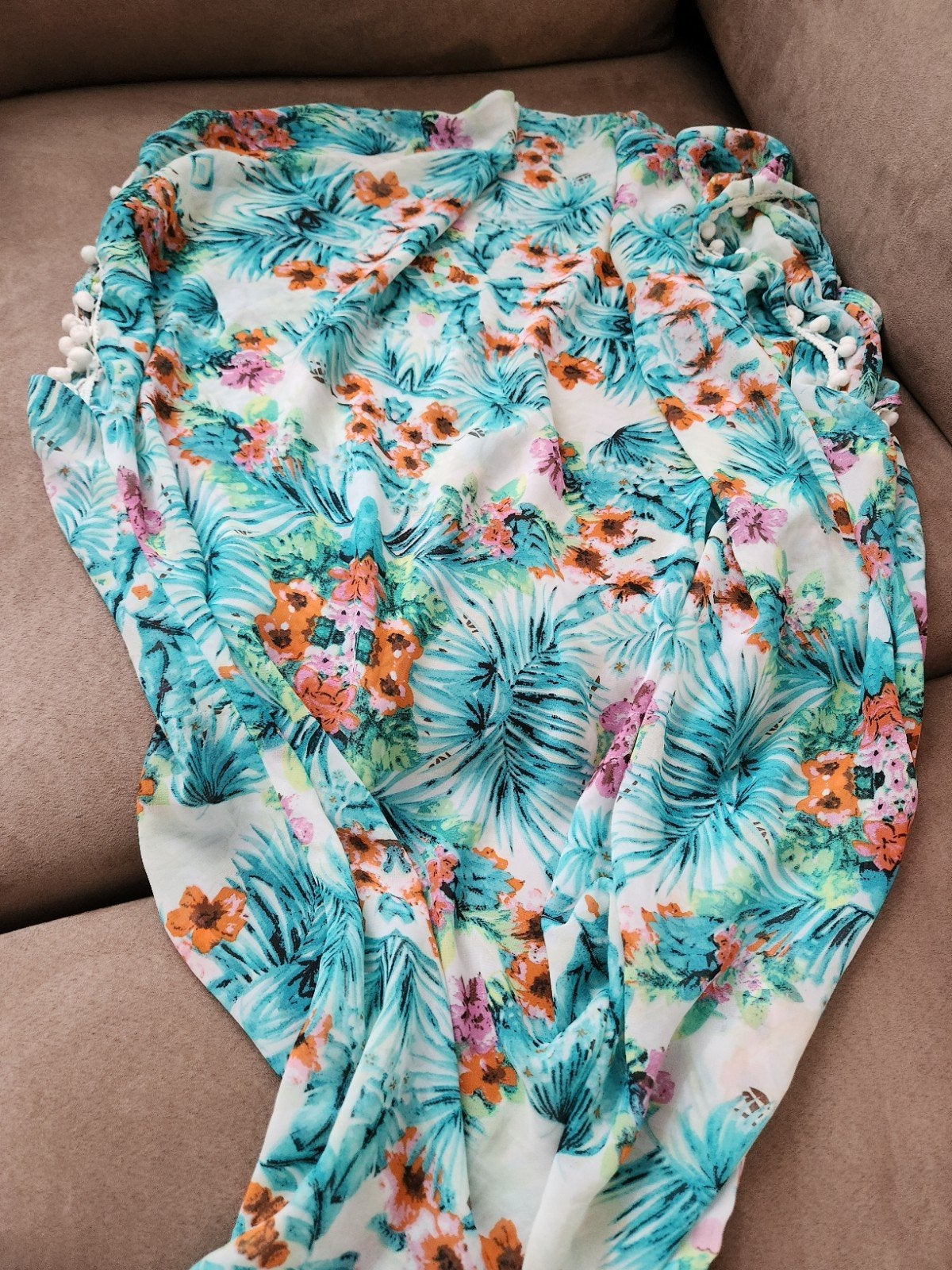 Zomerse Kimono/Stranddoek met Tropische Print - Maat S, Kleding | Dames, Ophalen of Verzenden, Zo goed als nieuw, Meerkleurig