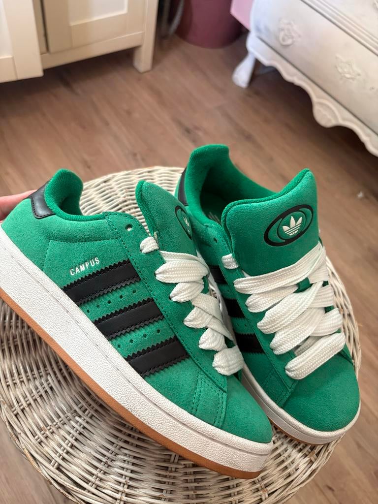 Adidas Campus sneakers - groen - maat 38 2/3, Ophalen of Verzenden, Zo goed als nieuw, Groen, Sneakers of Gympen