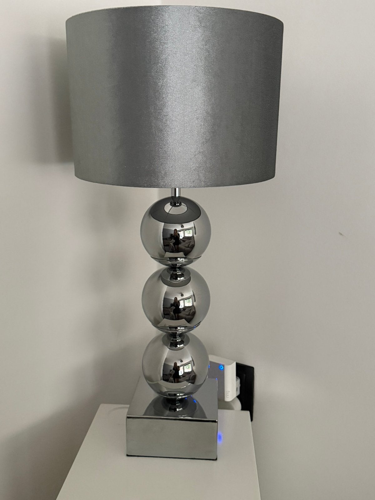 60 cm tafellamp bollenlamp eric kuster style, Grijs, Ophalen, Zo goed als nieuw