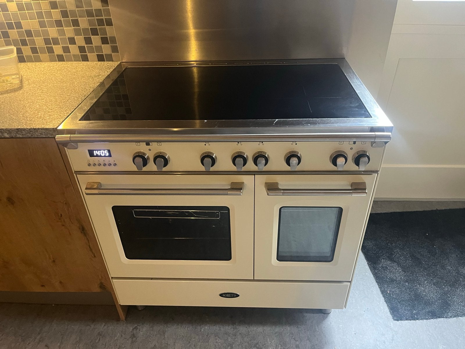 Boretti Fornuis met Inductie Kookplaat en Dubbele Oven, Ophalen, Gebruikt, 60 cm of meer, Grill