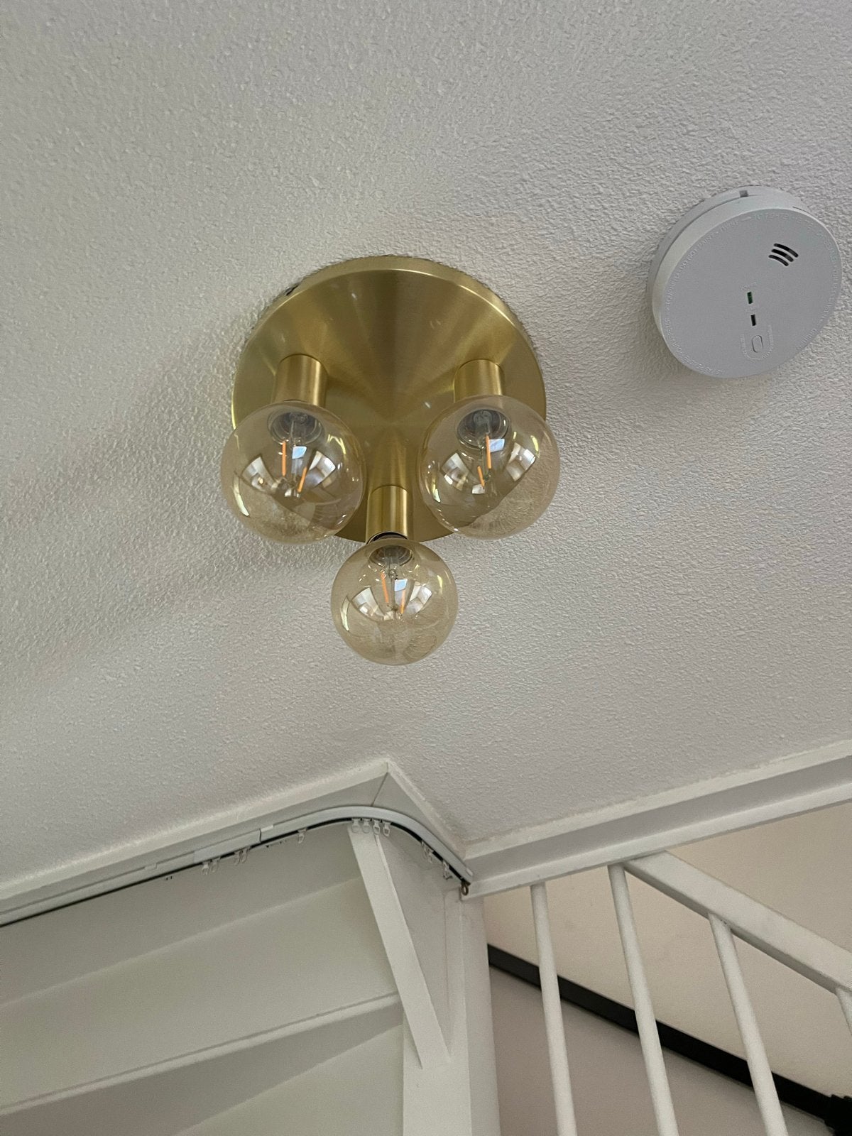2 stuks Moderne gouden plafondlamp met 3 LED filament bollen, Zo goed als nieuw, Goud, Modern, Ophalen