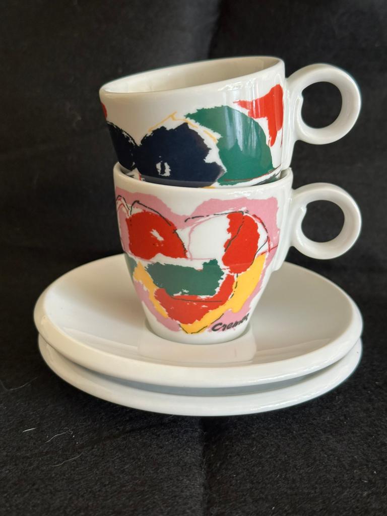 Jan Cremer espresso kop en schotels (2), Huis en Inrichting, Keuken | Servies, Ophalen of Verzenden, Zo goed als nieuw, Overige stijlen