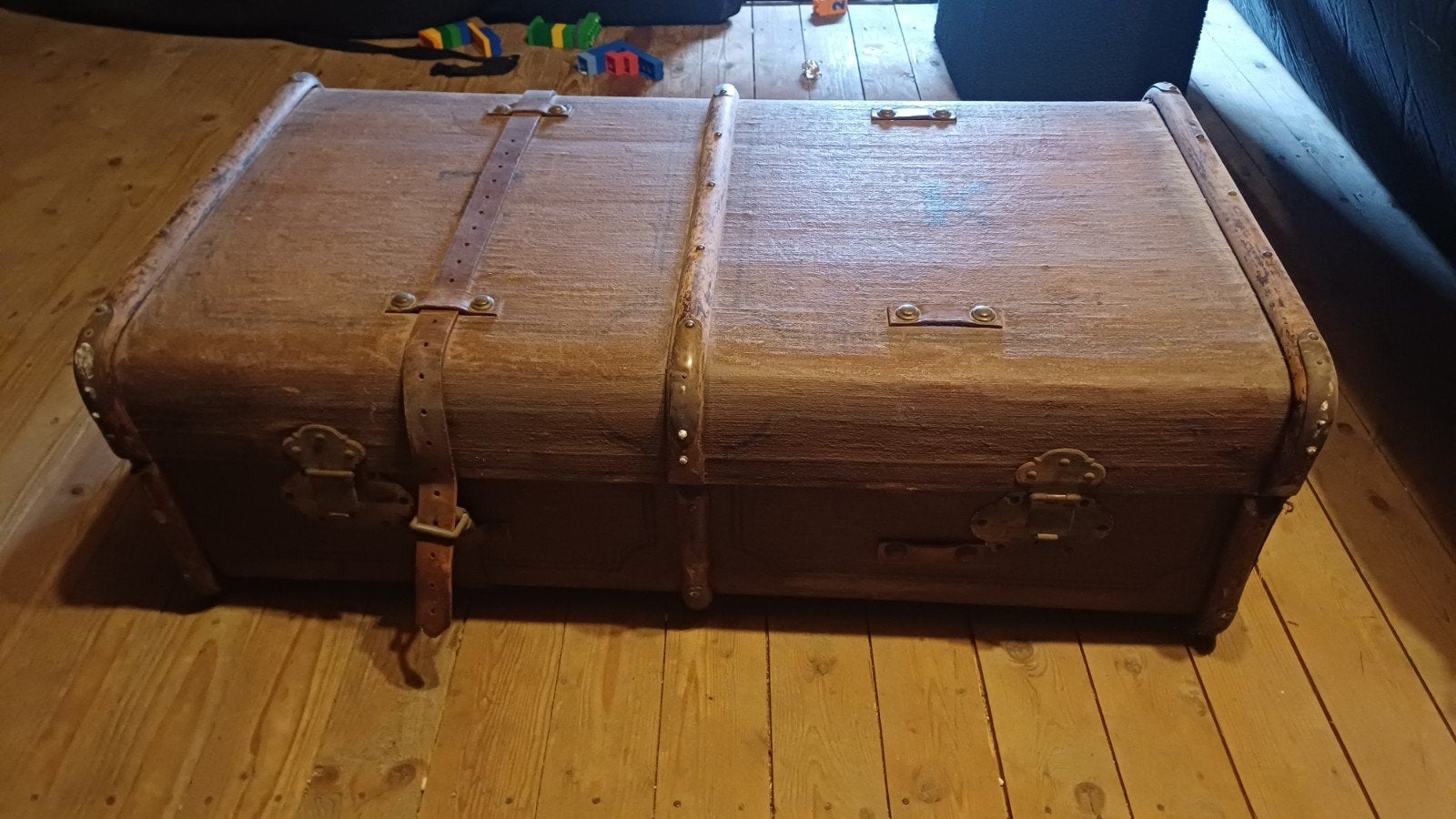 Antieke houten koffer/kist - Vintage opbergkist, Ophalen of Verzenden