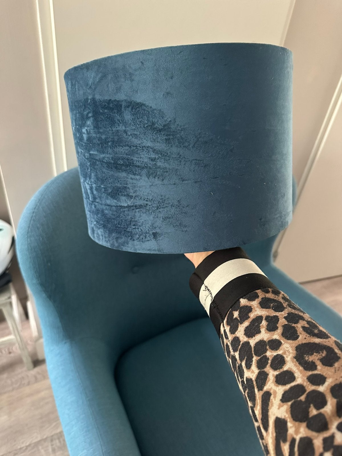 Lampenkap velours ø30 cm, Huis en Inrichting, Lampen | Lampenkappen, Ophalen of Verzenden, Zo goed als nieuw, Rond, Minder dan 25 cm