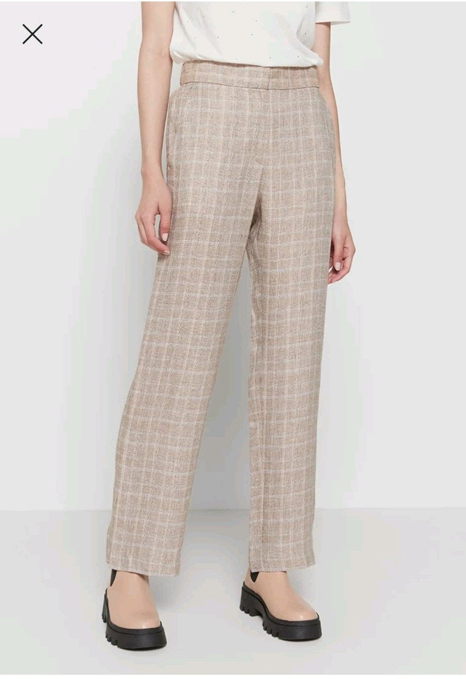 Maje linnen tweed broek lichtbeige maat XS pastel kleuren, Verzenden, Beige, Maje, Maat 34 (XS) of kleiner