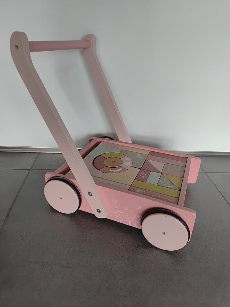 Little Dutch Blokkenkar / Loopkar Roze, Kinderen en Baby's, Speelgoed | Overig, Ophalen of Verzenden