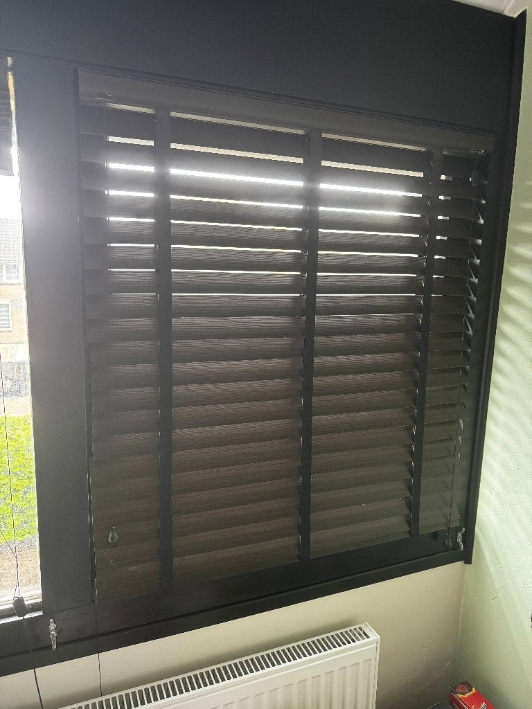 Veneta Sensations Deco - Houtlook jaloezie - Donker Walnoot, Ophalen, Overige merken, Zo goed als nieuw, 90 cm