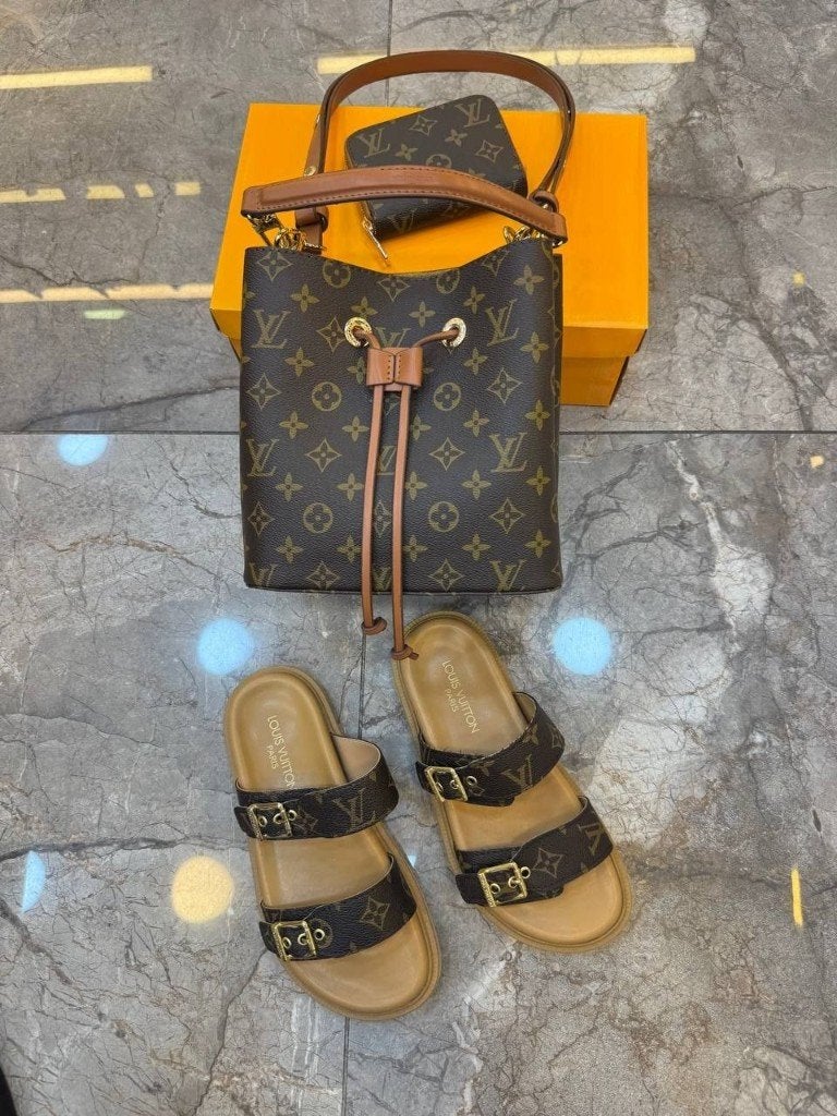 LV neonoe & slides, Ophalen of Verzenden, Nieuw, Bruin, Handtas