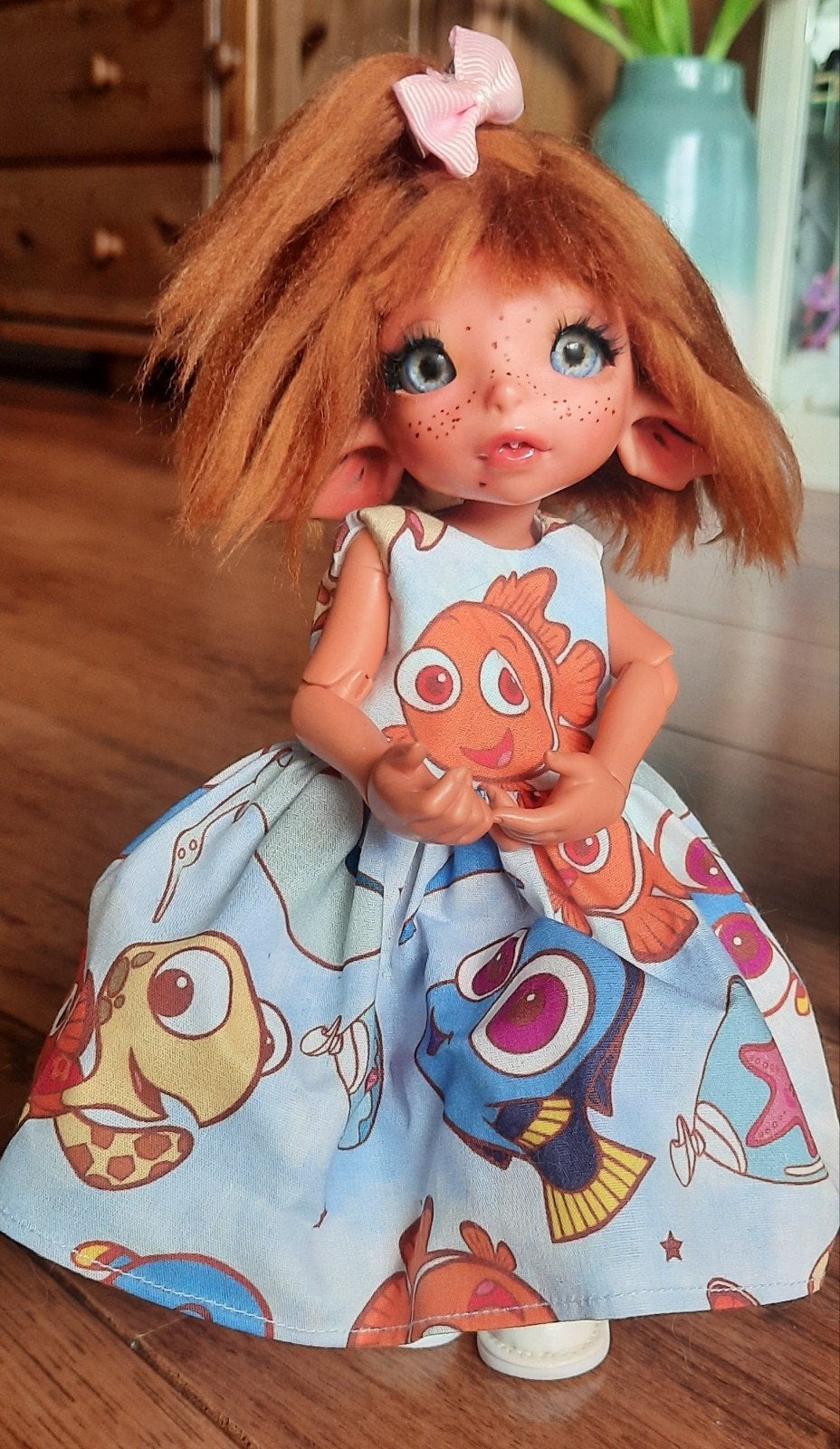 mooie aparte recast bjd , fullset, terracotta kleur., Verzamelen, Ophalen of Verzenden, Pop