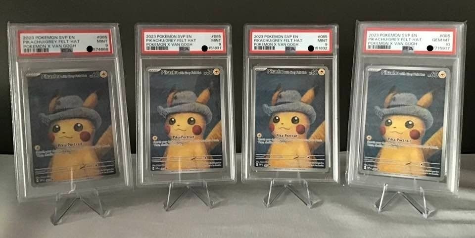 Pikachu van Gogh with grey felt hat 1x PSA 10 , 3 x PSA 9, Ophalen, Nieuw