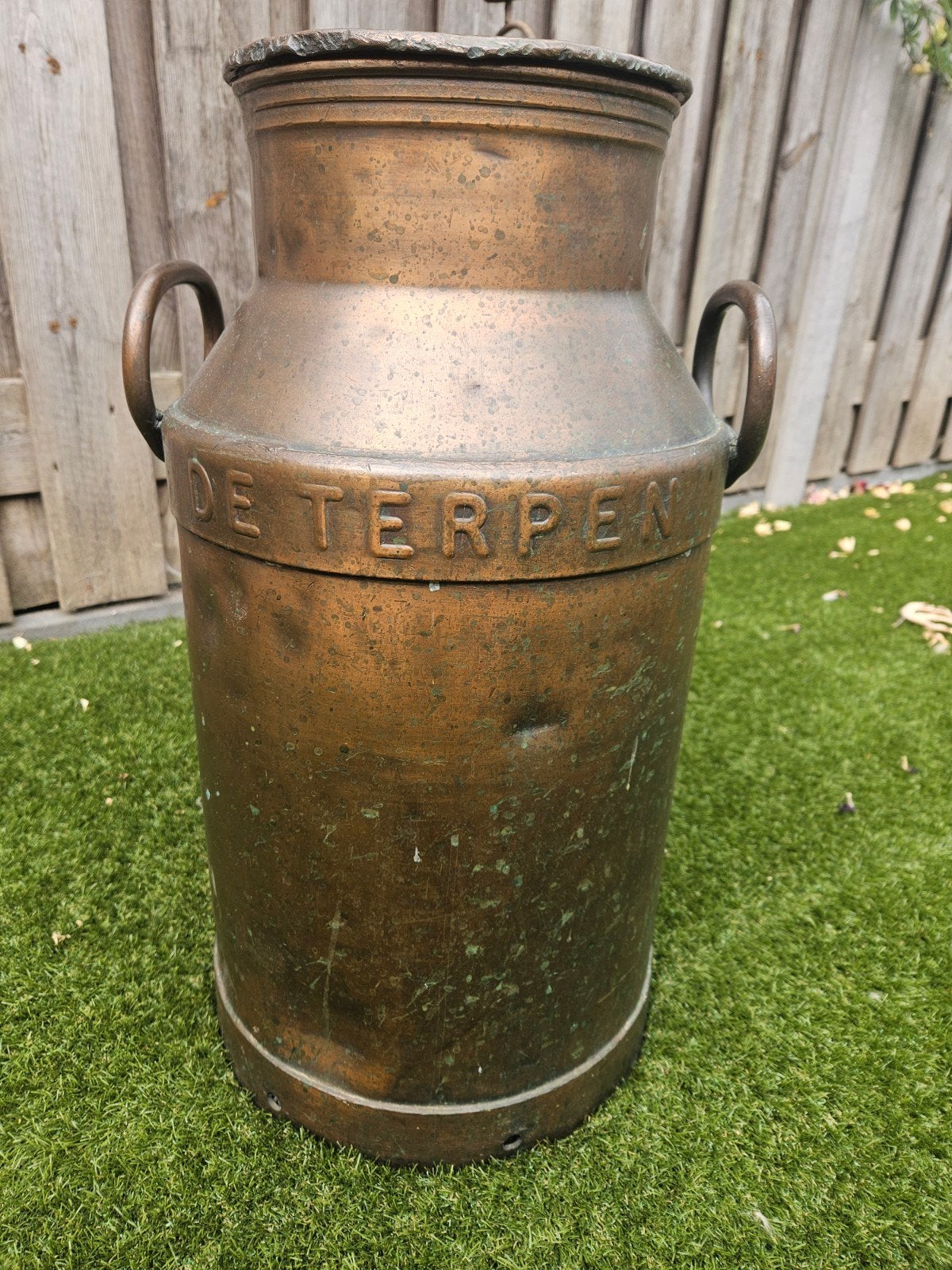 Antieke koperen melkbus - 'De Terpen', Antiek en Kunst, Ophalen of Verzenden