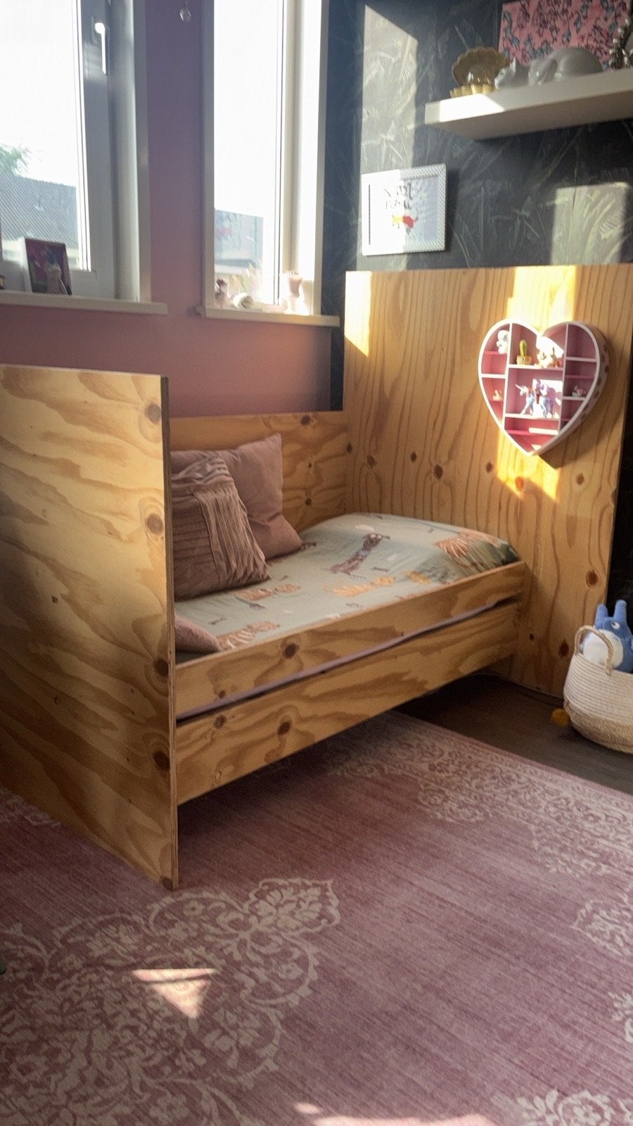 Kinderbed juniorbed hout 70x150 met matras en lattenbodem, Ophalen, Gebruikt, 190 cm of minder, Hout
