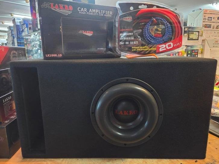 Lakro SPL Subwoofer Set 2000W met Monoblok en kabelset, Niet ingevuld, Niet ingevuld, Nieuw, Ophalen of Verzenden