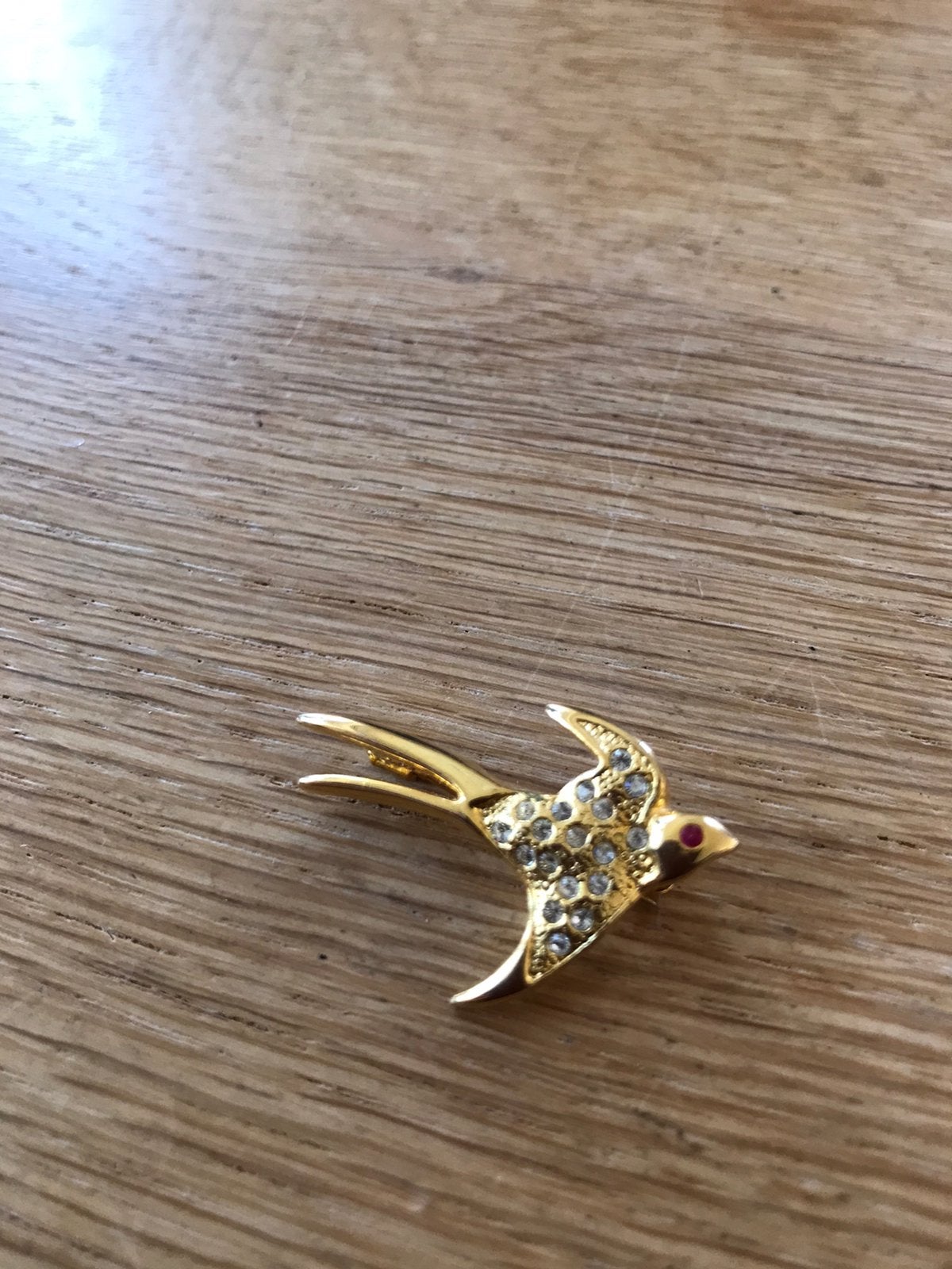 Goudkleurige broche vogel, Ophalen of Verzenden, Gebruikt, Goud