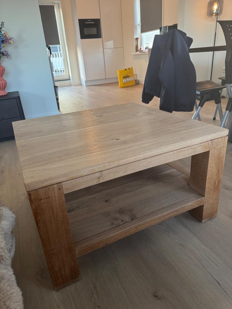 Houten salontafel, Ophalen, Gebruikt, 50 tot 100 cm, Vierkant