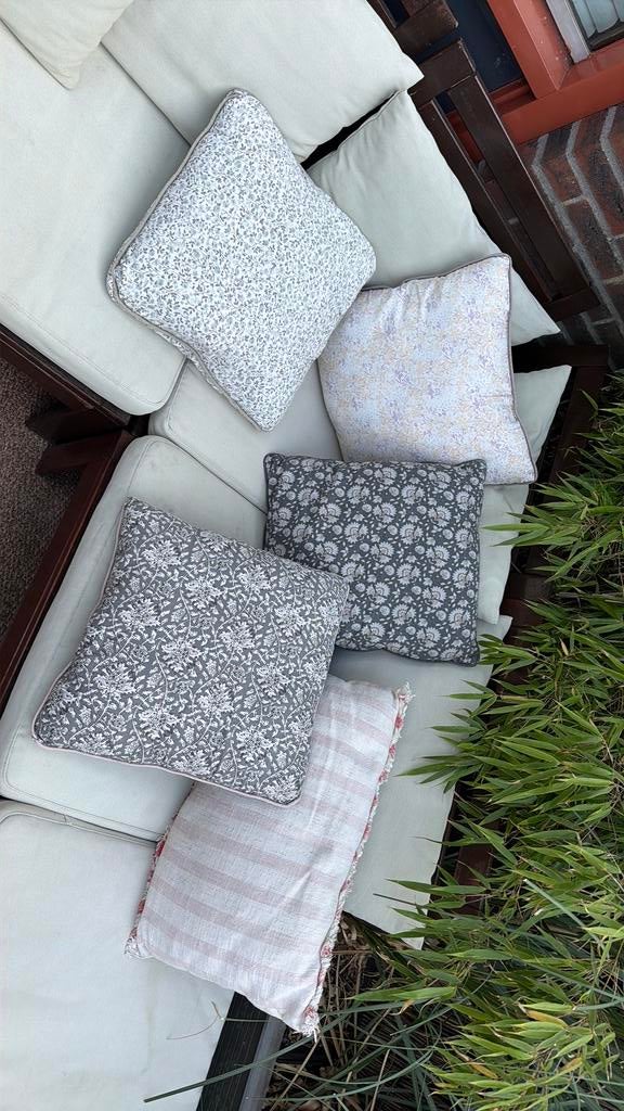 Set tuinkussens Jysk 5x boho floral bohemian ibiza lounge, Ophalen, Zo goed als nieuw