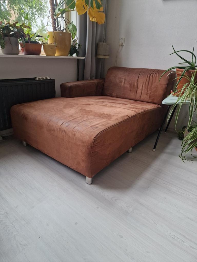 Chaises longue bruin suede, Ophalen, Minder dan 150 cm