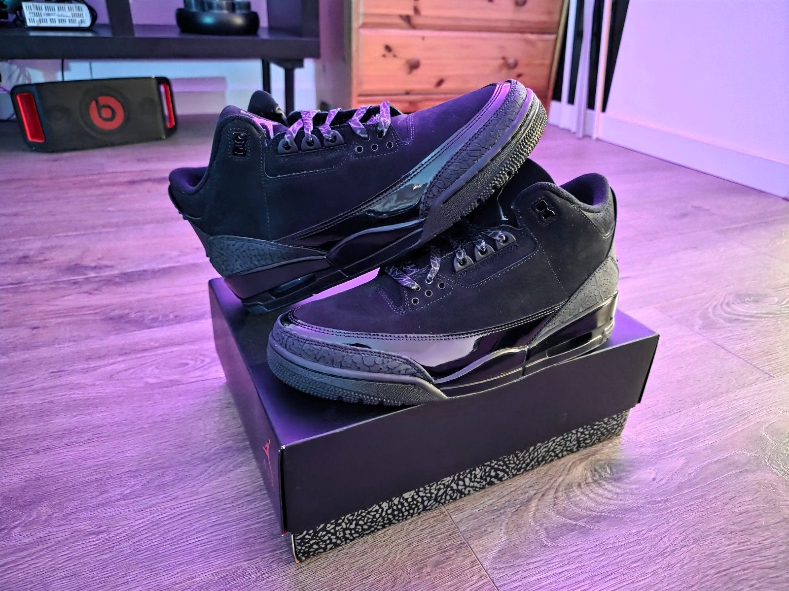 Air Jordan 3 Black Cat - Maat EU 46 / US 12 - Deadstock, Zwart, Air Jordan, Nieuw, Ophalen of Verzenden