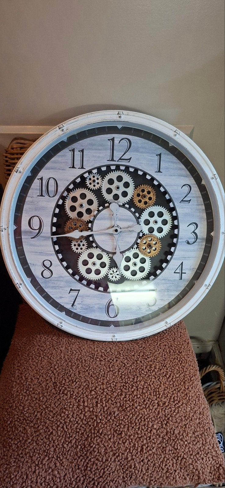Wandklok met zichtbaar raderwerk - Prima staat, Ophalen, Wandklok, Vintage, Analoog