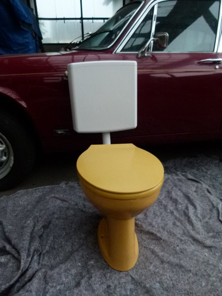 vintage toilet wc + spoelkast vloermodel 1974, Ophalen, Zo goed als nieuw, Steen, Toilet
